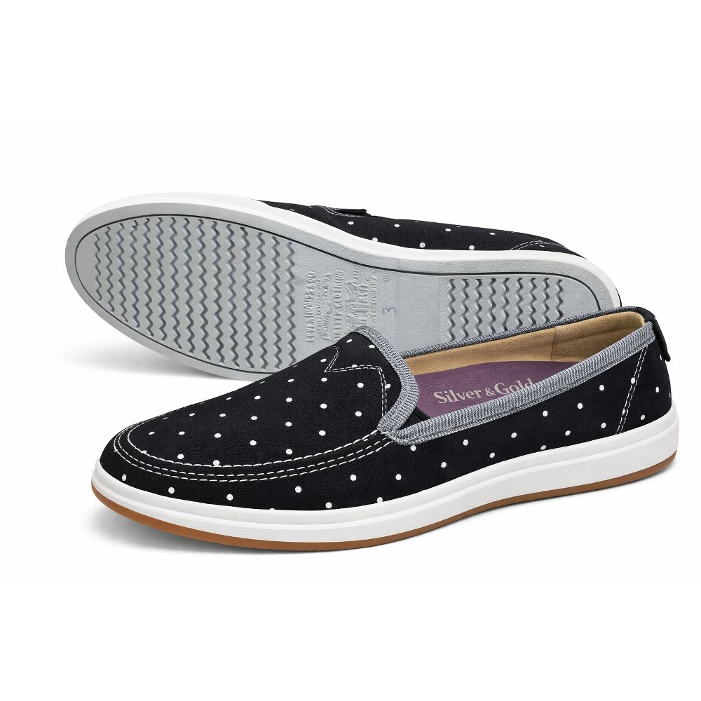 Mens Polka Dot Loafers Black